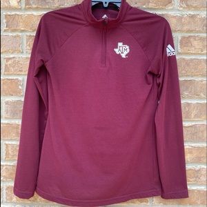 Texas A&M Adidas Quarter Zip Pullover Small